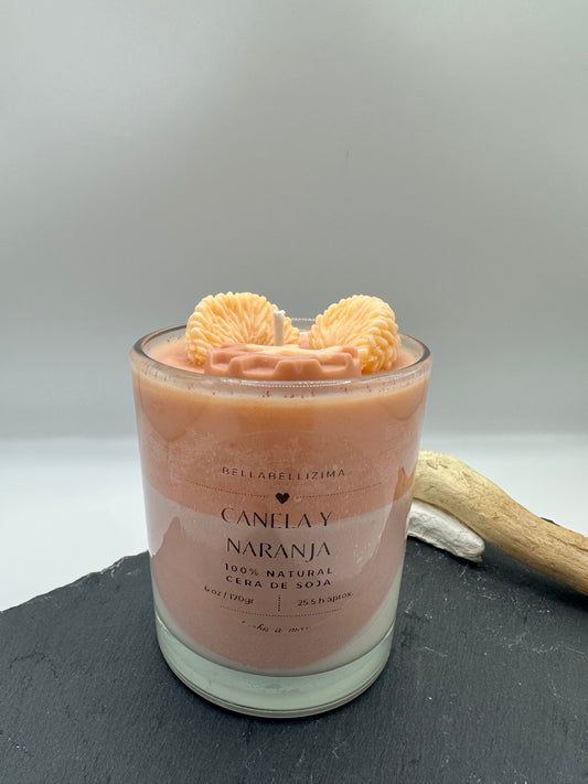 Vela Canela y naranja
