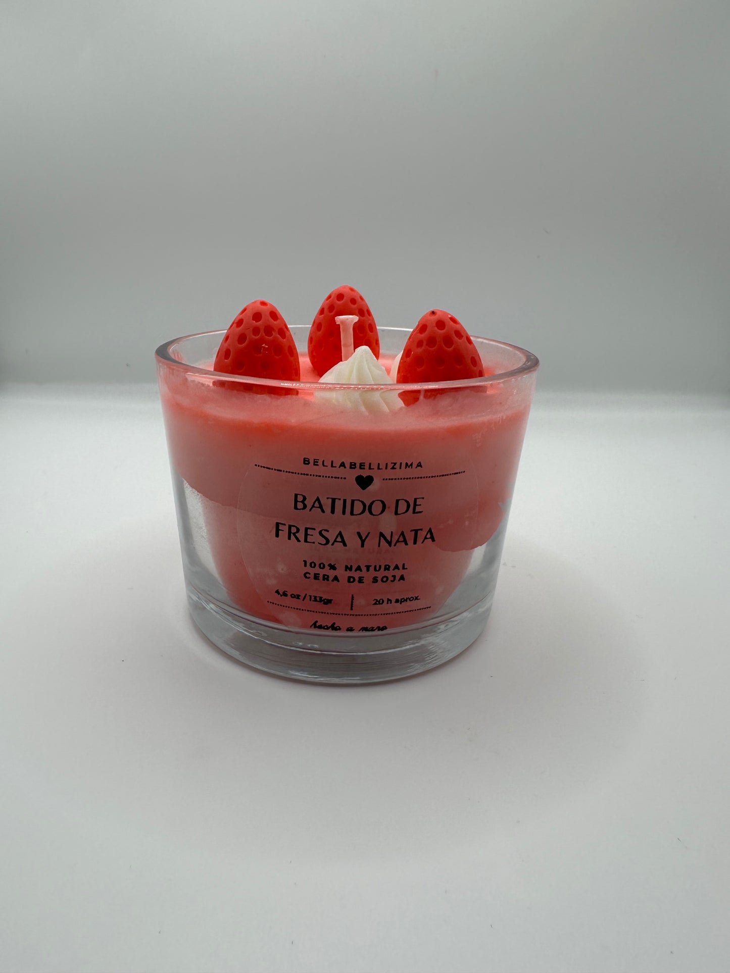 Vela “batido de fresa y nata”