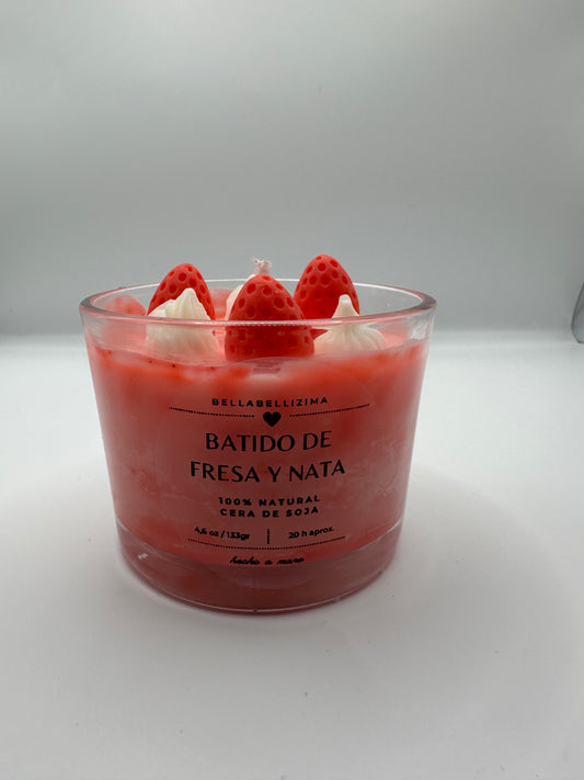 Vela “batido de fresa y nata”
